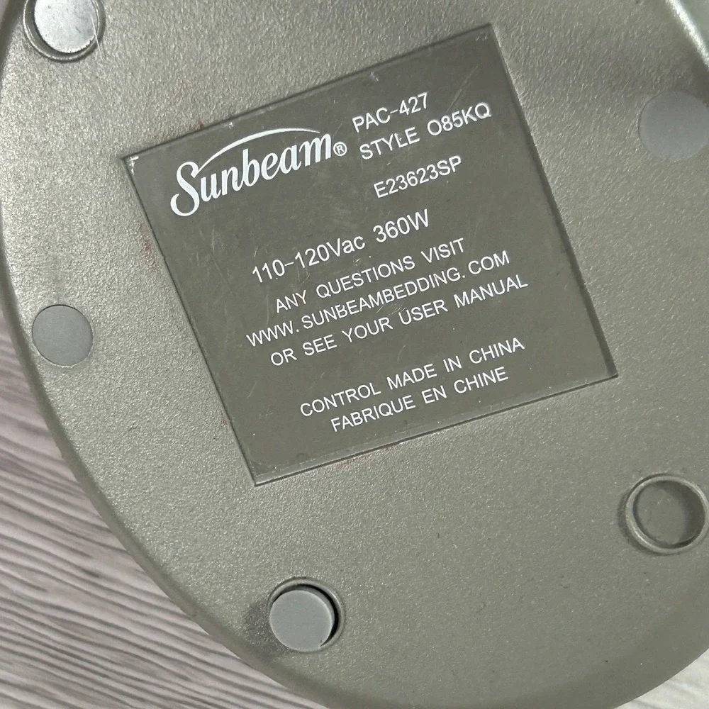 Sunbeam Electric Blanket Dual Controllers PAC-427 O85KQ 4 Prong Queen Or King
